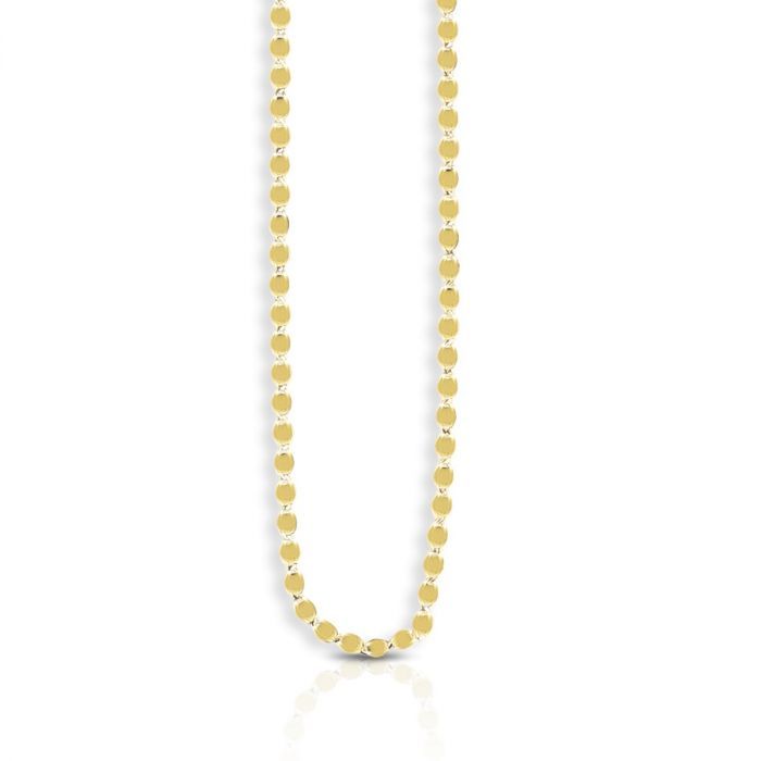 14k Solid Gold 2.2mm Oval MirrOr Chain with Lobster Claw Closure