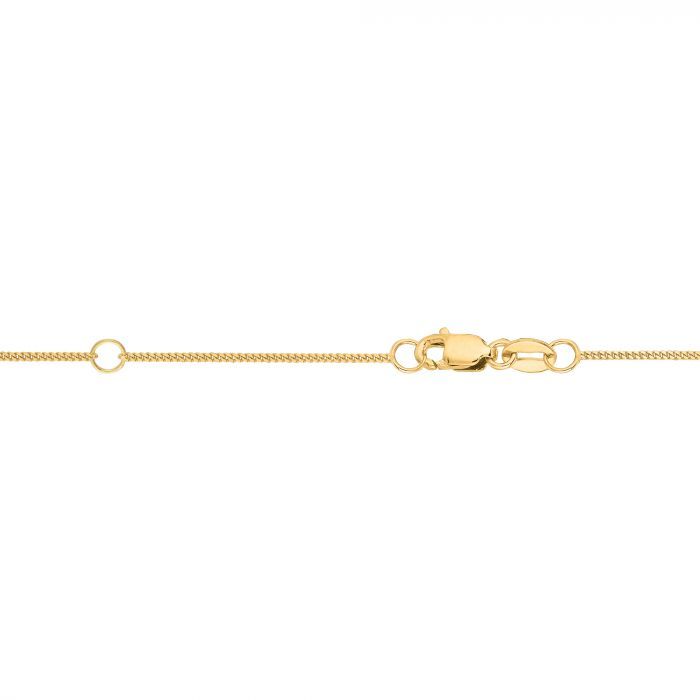 14k Solid Yellow Gold 0.85mm Extendable Gourmette Chain with Lobster Claw Closure (Jump Ring at 16 inch)