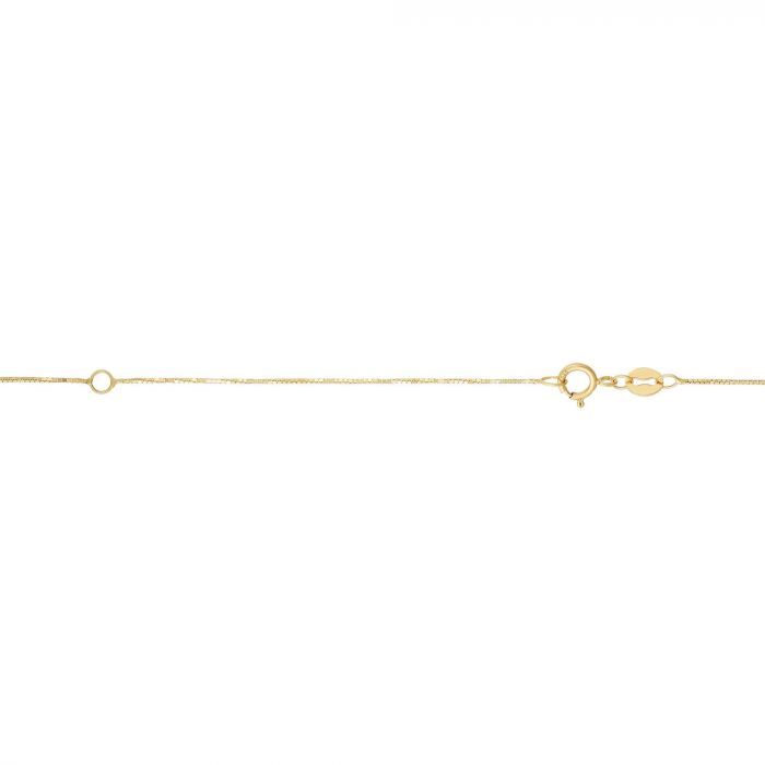 14k Solid Yellow Gold 0.51mm Double Extendable Box Chain with Lobster Claw Closure (Jump Ring at 16" & 17")