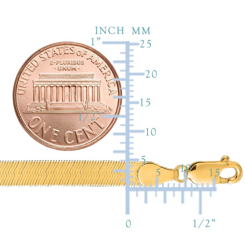 10K Yellow Gold 4.6mm Herringbone Chain or Bracelet with Lobster-Claw Clasp
