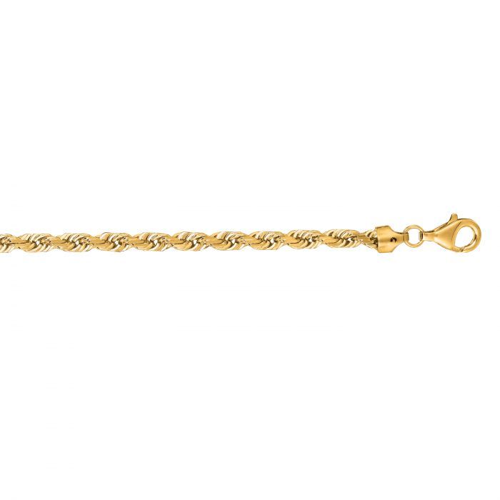 10K Yellow Gold 6mm Royal Rope Diamond Cut Chain or Bracelet with Lobster-Claw Clasp