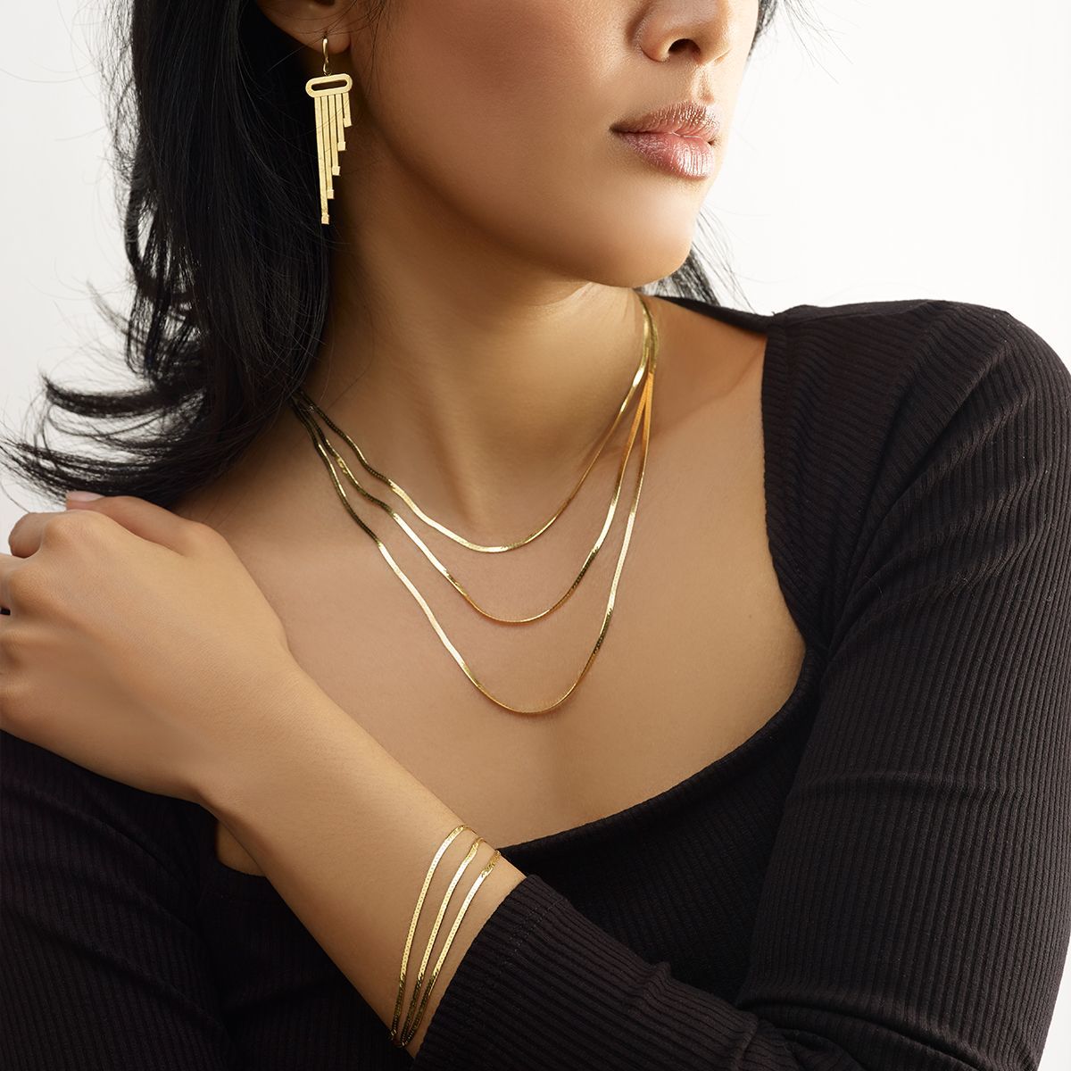 14K Gold 5mm Herringbone Chain