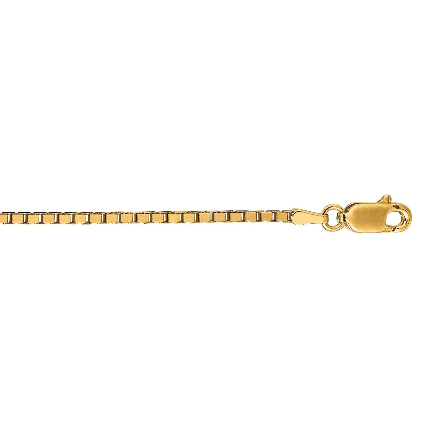 14K Yellow Gold 2.5mm Thick Classic Hollow Box Chain with Lobster-Claw Clasp