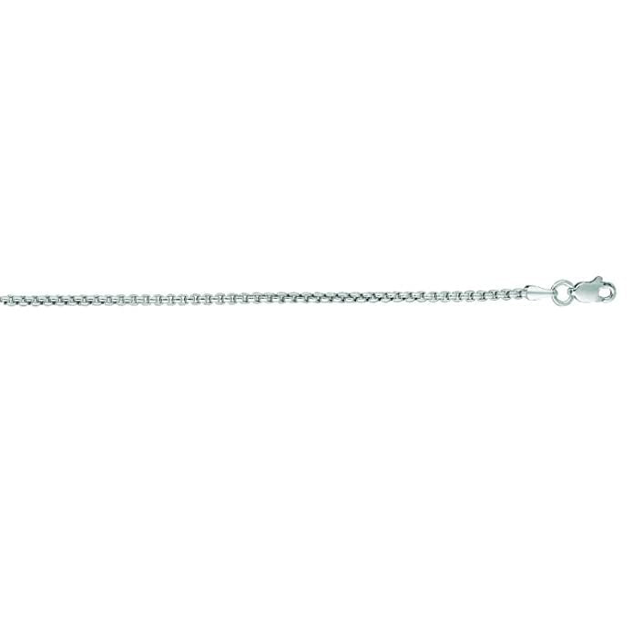 14k Yellow Or White Solid Gold 1.35mm Round-Box Chain with Lobster Claw Clasp
