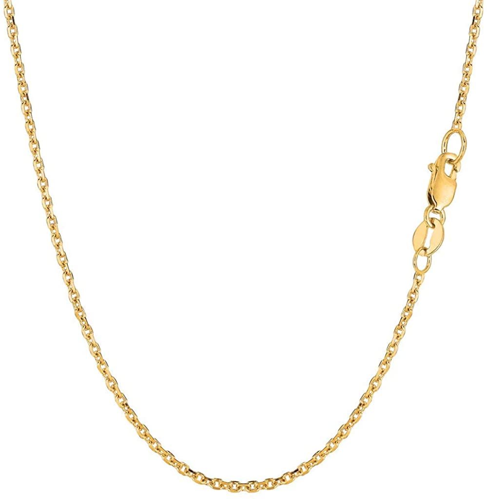 14K Gold 1.5mm Diamond Cut Cable Chain