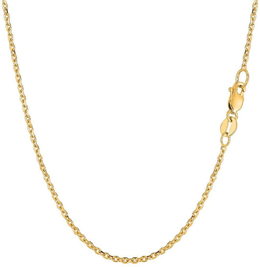 14K Gold 1.5mm Diamond Cut Cable Chain