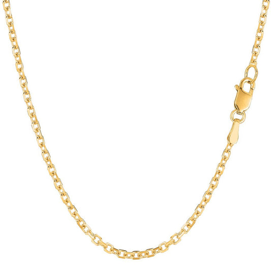 14K Gold 2.3mm Diamond Cut Cable Chain