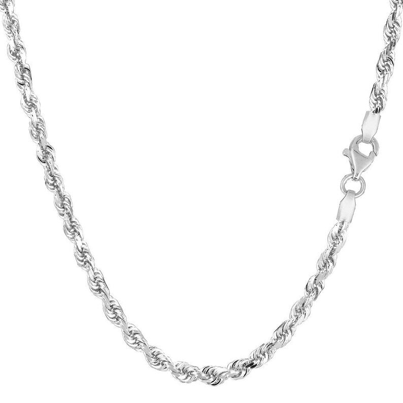 14K Gold 3mm Diamond Cut Royal Rope Chain