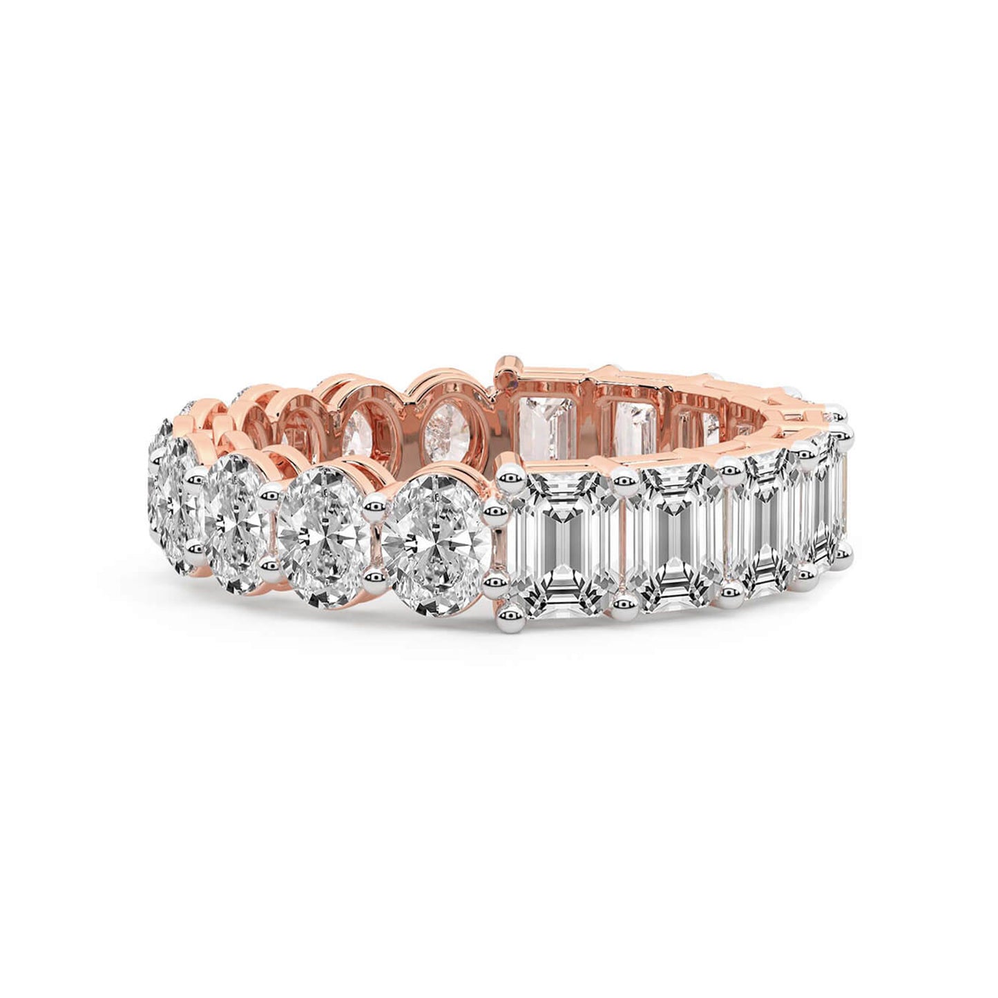 Emerald & Oval Diamond Eternity Band