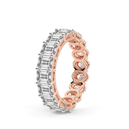 Emerald & Oval Diamond Eternity Band