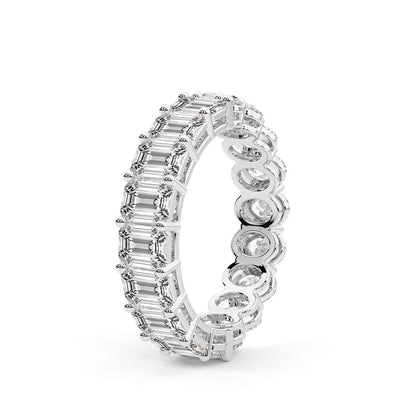 Emerald & Oval Diamond Eternity Band