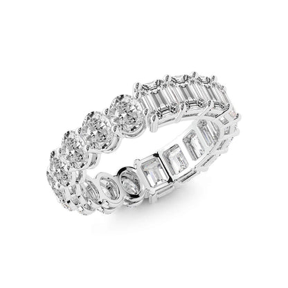 Emerald & Oval Diamond Eternity Band