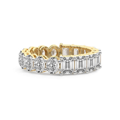 Emerald & Oval Diamond Eternity Band