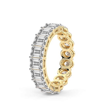 Emerald & Oval Diamond Eternity Band