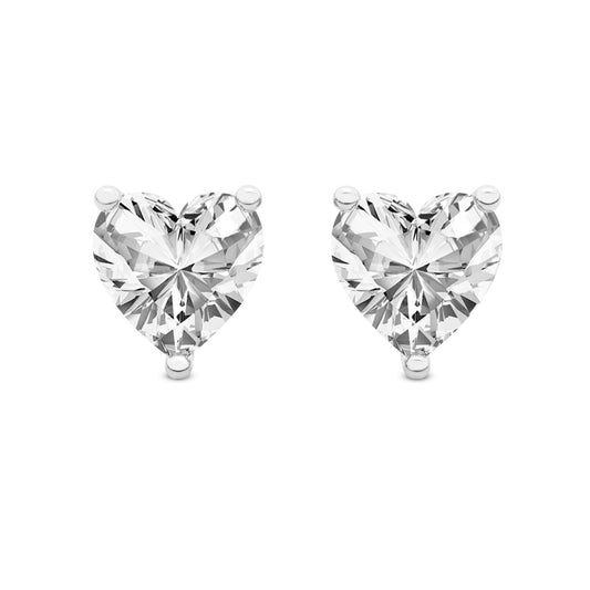 3-Prong Heart Stud Earrings