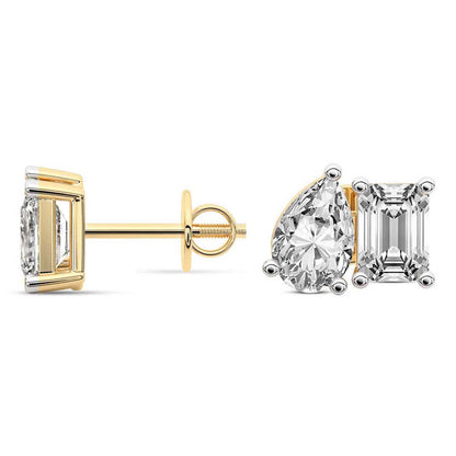 Pear&Emerald Studs Earrings