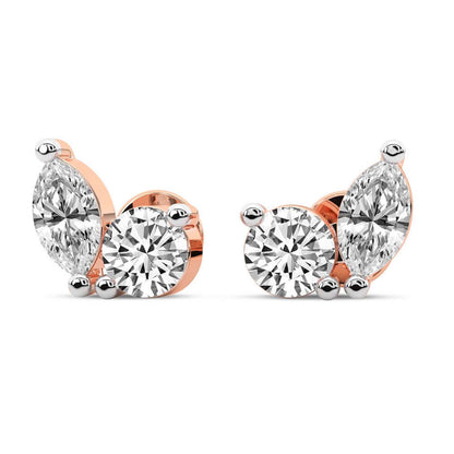 Round&Marquise Studs Earrings