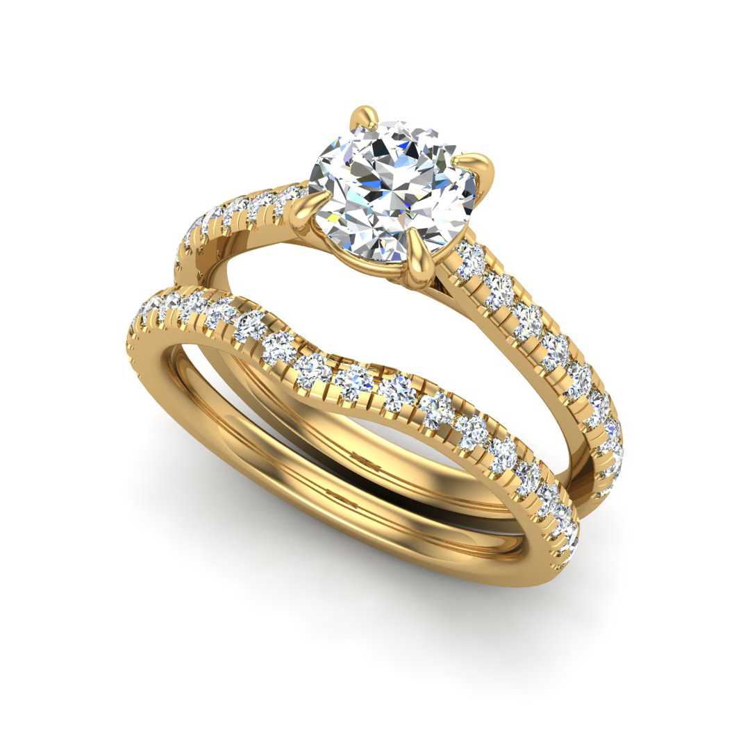 Engagement Ring Wedding Set -  ERWS0104-1.00RB