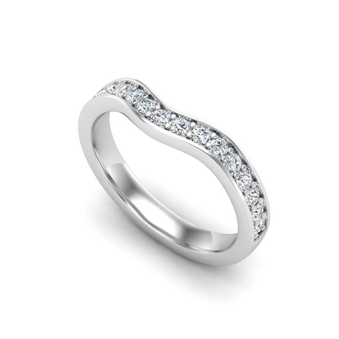 Contour Band 157- 7.3mm Center-Pave-1.35mm