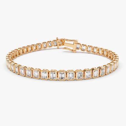 Emerald Cut Bezel Tennis Bracelet