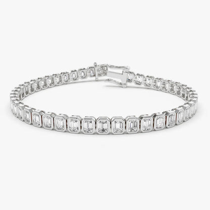 Emerald Cut Bezel Tennis Bracelet