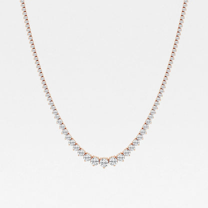 3 Prong Graduated Tennis Necklace