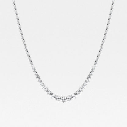 3 Prong Graduated Tennis Necklace