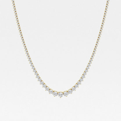 3 Prong Graduated Tennis Necklace