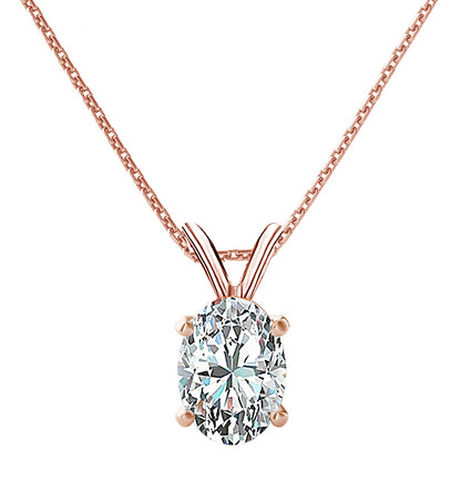 4-Prong Oval Solitaire Necklace