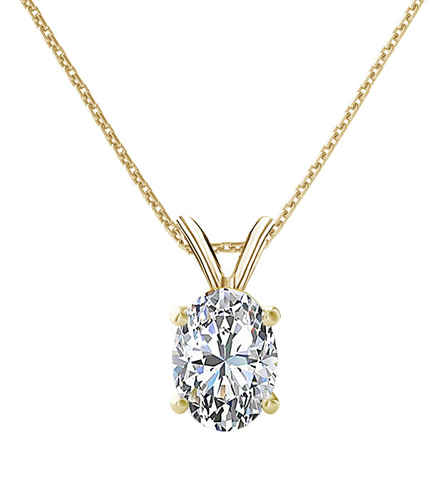 4-Prong Oval Solitaire Necklace