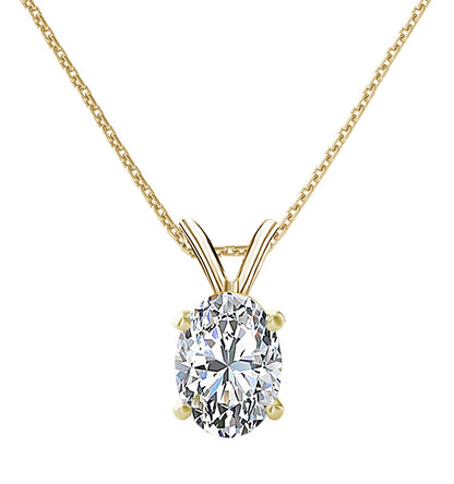 4-Prong Oval Solitaire Necklace