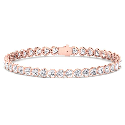East-West Heart Shape Bezel-Set Bracelet