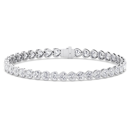East-West Heart Shape Bezel-Set Bracelet