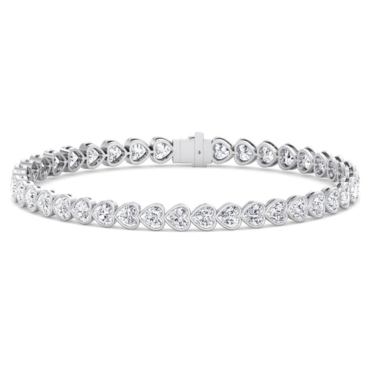 East-West Heart Shape Bezel-Set Bracelet