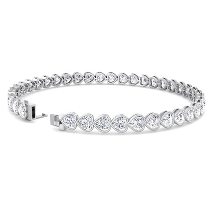 East-West Heart Shape Bezel-Set Bracelet