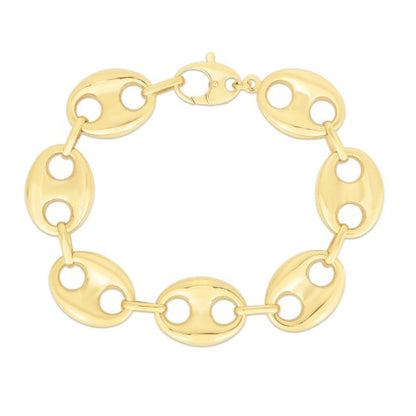 14K Gold 21mm Puffed Mariner Chain
