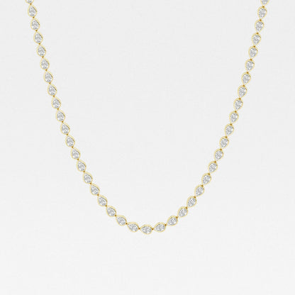 Pear Cut Bezel Tennis Necklace