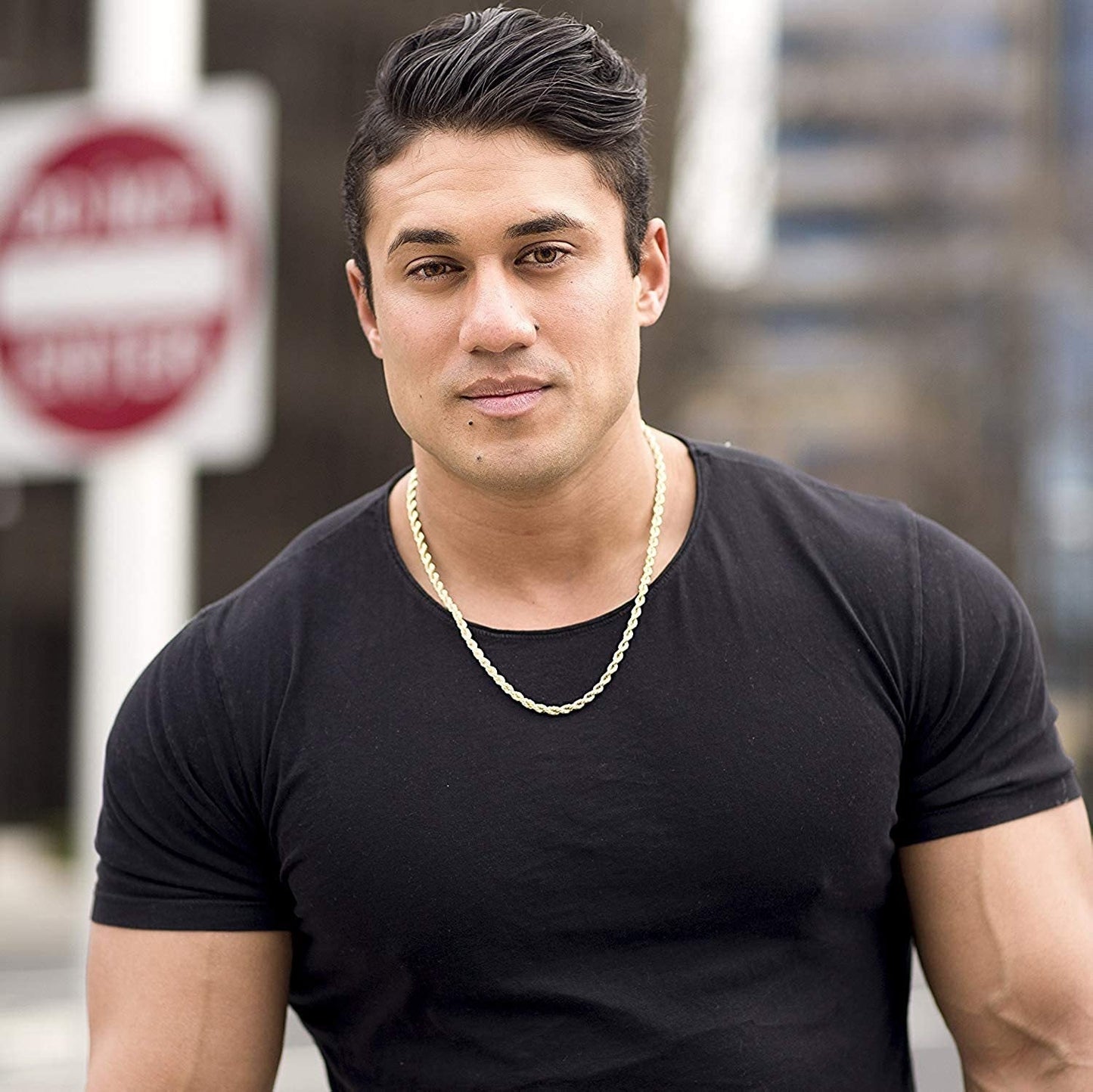 10K Yellow or White Gold 1.5mm Thick Diamond-Cut Rope Chain with Lobster-Claw Clasp