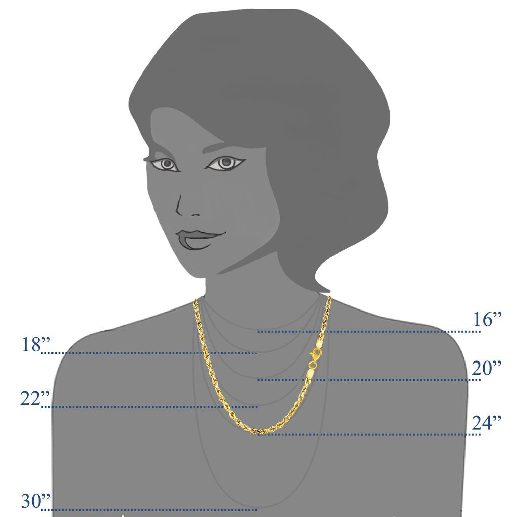 10K Yellow Gold 2.75mm Thick Diamond-Cut Rope Chain and Bracelet with Lobster-Claw Clasp