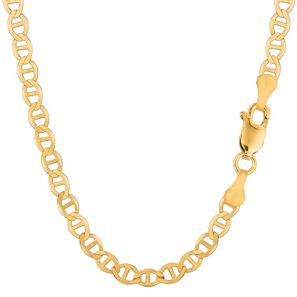 Unisex 10K Yellow Gold 5.5mm Mariner-Link Chain or Bracelet with Lobster-Claw Clasp