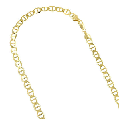 Unisex 10K Yellow Gold 5.5mm Mariner-Link Chain or Bracelet with Lobster-Claw Clasp