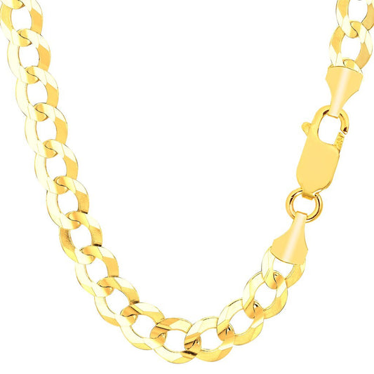 10K Yellow Gold 8.2mm Cuban Comfort Curb Cuban Chain Or Bracelet with Lobster-Claw Clasp