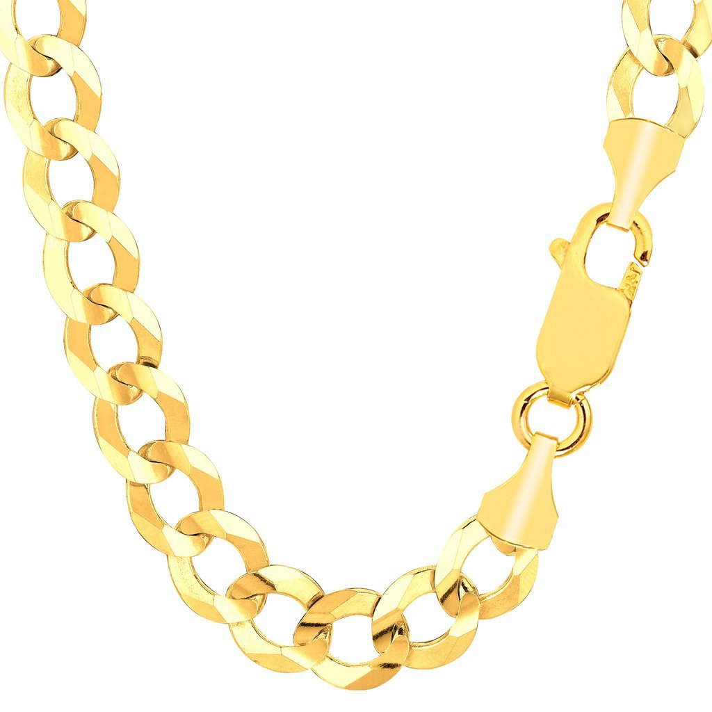 14K Gold 10mm Comfort Curb Chain