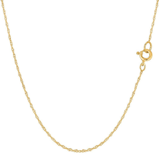 10K Gold 1.0MM Classic Rope Chain with Spring-Ring Clasp