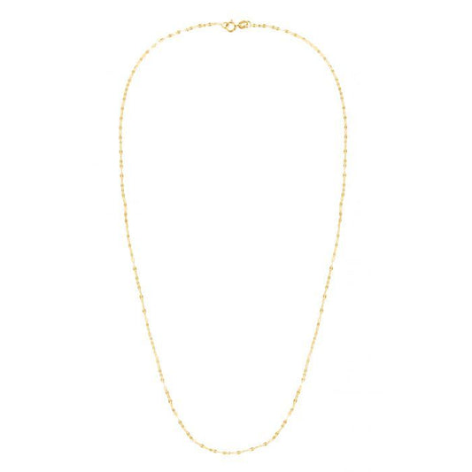 14k Solid Gold 1.4mm MirrOr Rolo Chain with Lobster Claw Closure