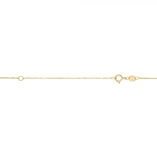 14k Solid Yellow Gold 0.51mm Double Extendable Box Chain with Lobster Claw Closure (Jump Ring at 16" & 17")