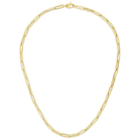 10K Yellow Gold  4.2mm Lite Paperclip Chain or Bracelet with Lobster-Claw Clasp