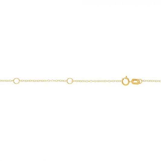 10K  Yellow Gold 1.3mm Extendable Piatto Chain with Spring Ring Closure  (Jump Ring at 16" & 17" )