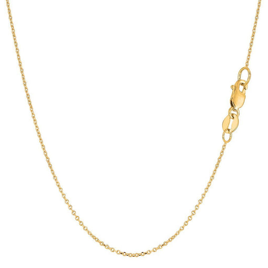 10K Gold .5mm Diamond Cut Cable Link Chain with Spring-Ring Clasp